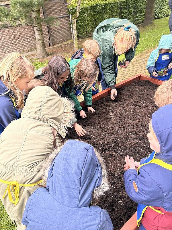 Kinder bepflanzen Hochbeet